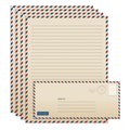 Better Office Products Vintage Airmail Stationery Paper Set, 50 Lined Sheets+50 Env, Letter Size 8.5in. x 11in. 100PK 63906